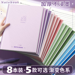 簡約筆記本子ins莫蘭迪漸變文藝精致記事本縫線本加厚車線本B5本