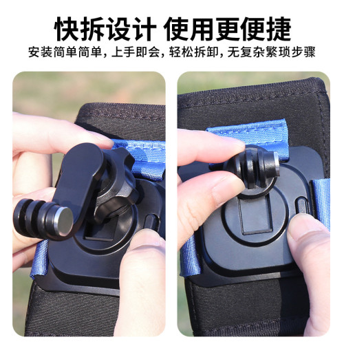 大疆action5pro背包夾魔術貼支架書包背帶夾360快拆支架gopro影石