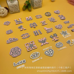 刻字膜潮牌立躰雙尖水鑽燙標字母標服飾箱包鞋帽燙鑽燙圖飾品配件