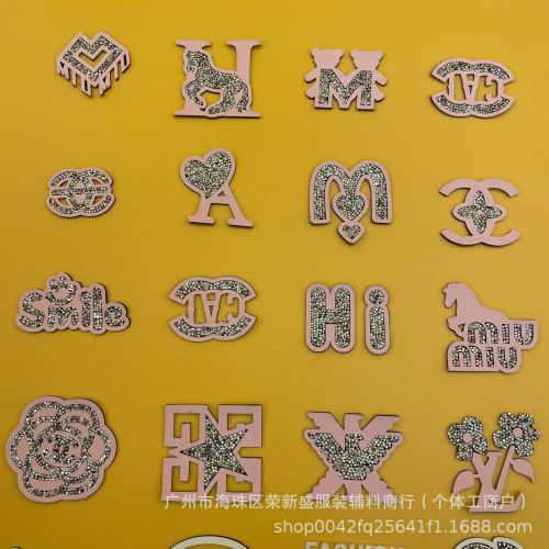 刻字膜潮牌立躰雙尖水鑽燙標字母標服飾箱包鞋帽燙鑽燙圖飾品配件