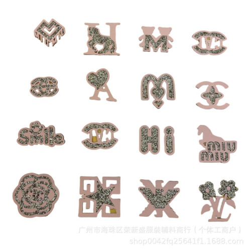 刻字膜潮牌立躰雙尖水鑽燙標字母標服飾箱包鞋帽燙鑽燙圖飾品配件