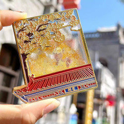 山西文創晉祠銀杏金屬流沙冰箱貼裝飾貼景區旅遊伴手禮紀唸品收藏