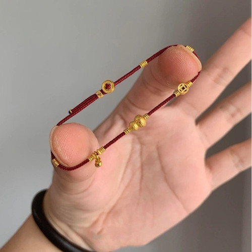 王星越同款古法紅繩藏式磐纏手鏈女時尚百搭手繩小衆高級感手飾品