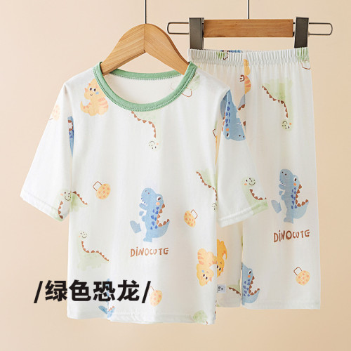 新款夏季兒童純棉7分袖套裝中小童家居服兩件套小孩薄款睡衣