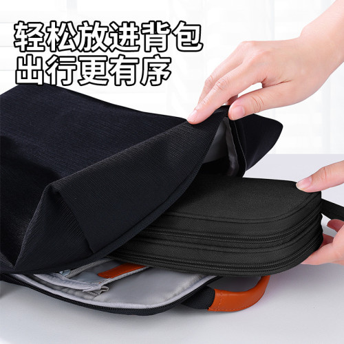 BUBM防水手提數據線雙層收納包可攜式耳機數碼充電寶收納包