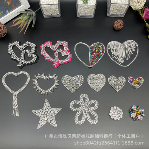 熱款愛心五角星玻璃服裝輔料飾品背包簡約時尚百搭禮服鞋包貼膠