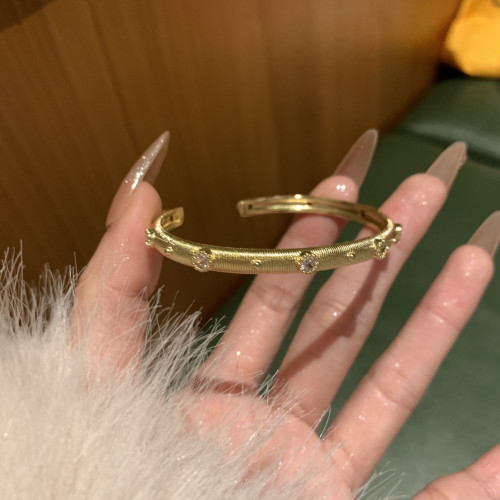 佈契小衆菱形花朵手鏈中古vintage輕奢手鐲高級感百搭手飾批發女