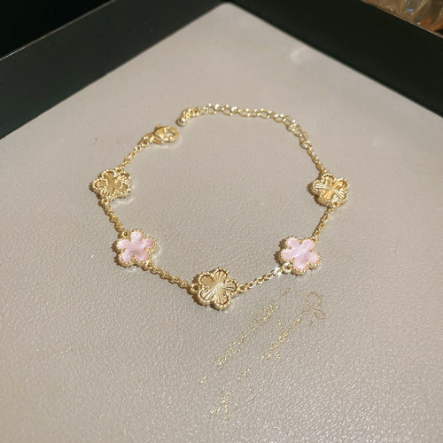 佈契小衆菱形花朵手鏈中古vintage輕奢手鐲高級感百搭手飾批發女