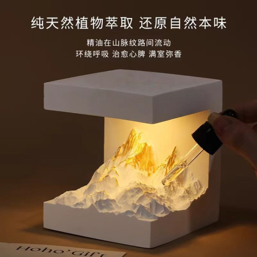 香薰擺件擴香石禮盒擺件禮物日照金山香薰石膏件送禮臥室香薰