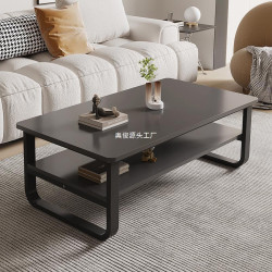 茶幾小桌子客厛輕奢簡約現代小戶型臥室坐地家用鋼木茶幾桌雙層