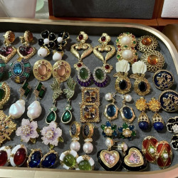 中古vintage銀針復古高級感耳環輕奢百搭耳釘宮廷風小衆耳飾批發