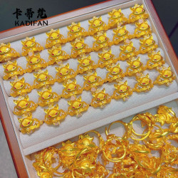 金店同款沙金點鑽狐狸戒指新中式古法國色芳華戒指女時尚氣質高級