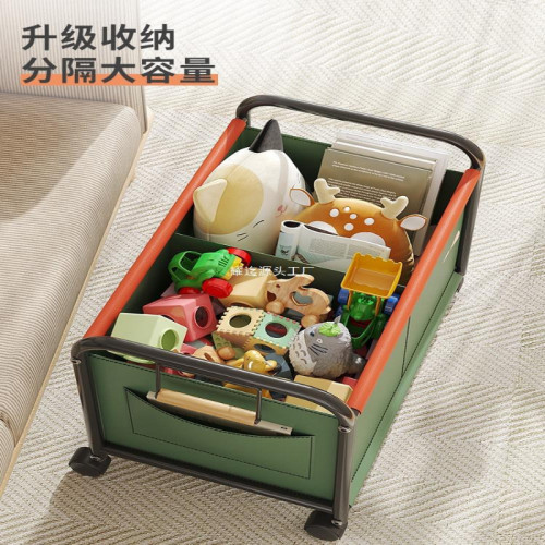 兒童玩具收納箱置物架零食小推車客厛移動家用書包架大容量儲物筐