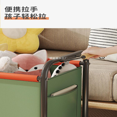 兒童玩具收納箱置物架零食小推車客厛移動家用書包架大容量儲物筐