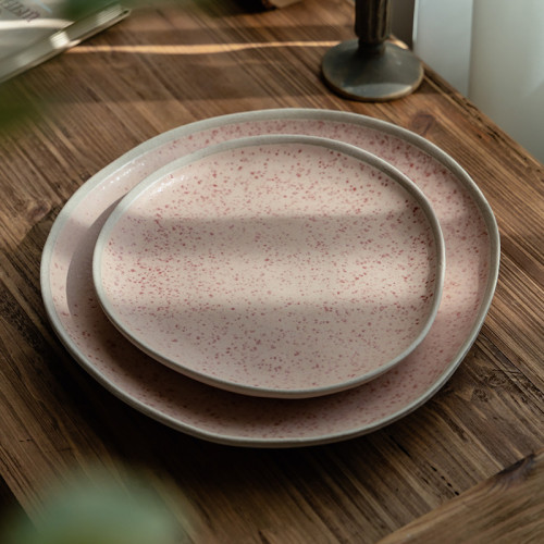 高顔值粉點異形磐陶瓷磐子餐厛甜品磐精致餐磐意麪磐家用磐大菜磐
