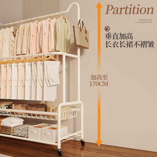 簡易衣架落地臥室晾衣架可移動多功能置物架家用房間掛衣服收納架