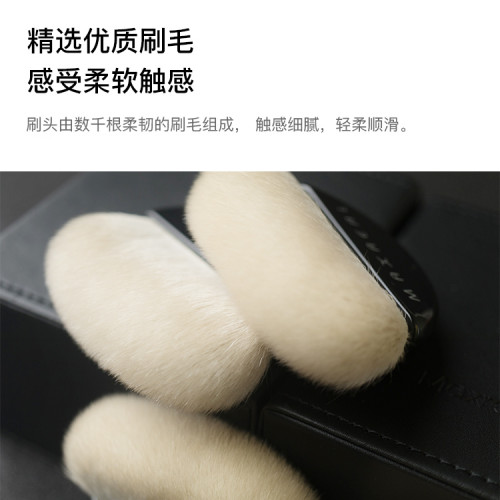 扇形散粉刷定妝粉餅刷可攜式羊毛修容扁刷收納化妝刷短柄腮紅刷蓬松