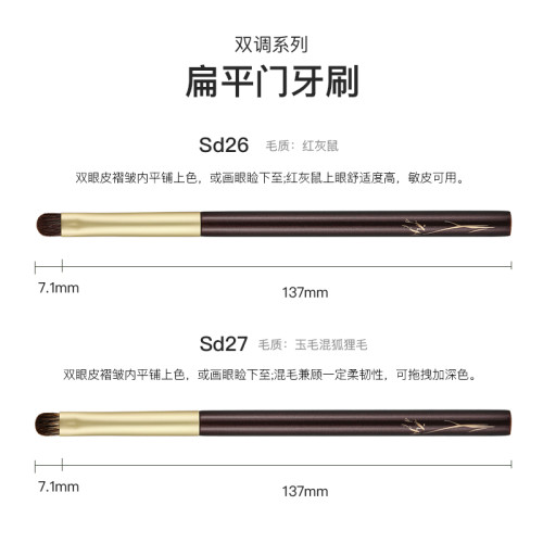 Fix+/菲絲加芬雙調sd26/27紅灰鼠/玉毛混狐狸毛門牙刷眼影刷