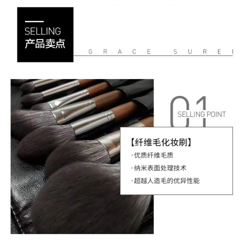 堡萊菲14支超柔軟化妝刷套裝軟毛眼影粉底刷高光刷滄州化妝刷全套
