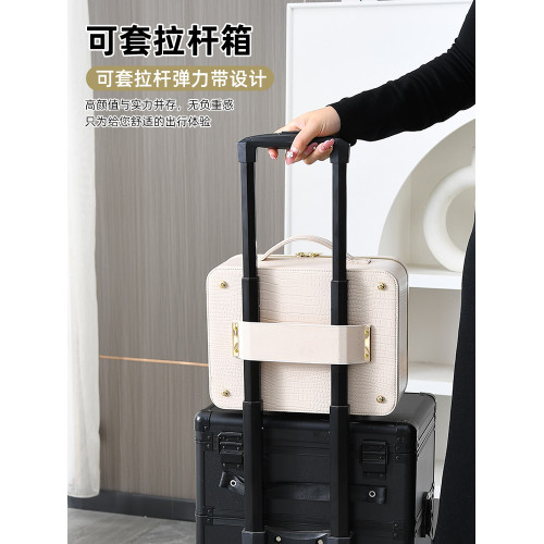 化妝包女2024新款高級可攜式大容量帶燈專業手提高檔紋綉收納工具箱