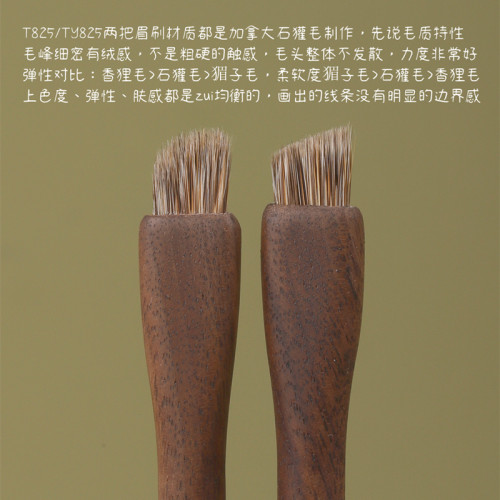 T825加拿大石獾毛斜角寬大眉刷野生眉大號填色眉粉刷掃眉仙寶蘭
