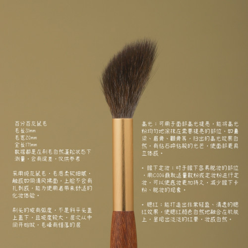 春和C004百分百灰鼠毛腮紅刷毛房刷高光打造日系清透心機妝仙寶蘭