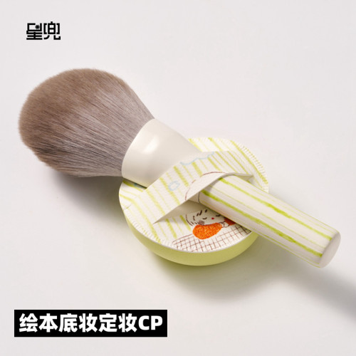 星兜底妝CP套組溼用棉花糖粉撲一字粉底刷組合輕透無痕快速上妝