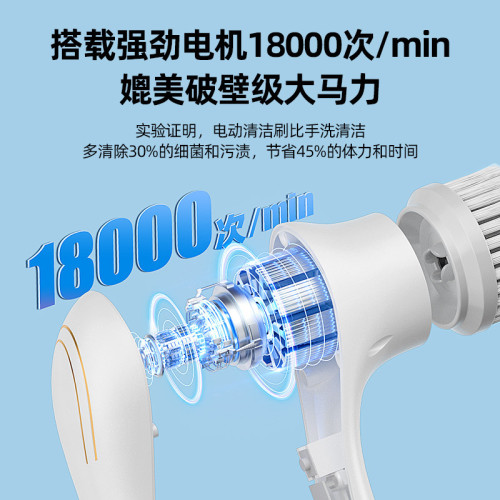 清潔刷電動清潔刷鋼絲球五刷頭長柄手持清潔廚房洗碗神器