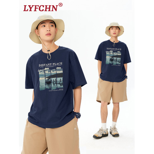 短袖男t恤2025新款重磅全棉寬松夏季潮流男款性張力穿搭衣服夏裝