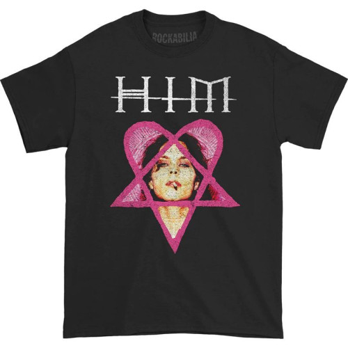 HIM Goth Rock哥德搖滾芬蘭搖滾樂隊哥特骷髏頭龐克美式復古男T恤