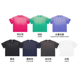 RS男裝|水洗噴馬騮短袖短褲套裝歐美多巴胺短袖t恤水洗套裝男T恤