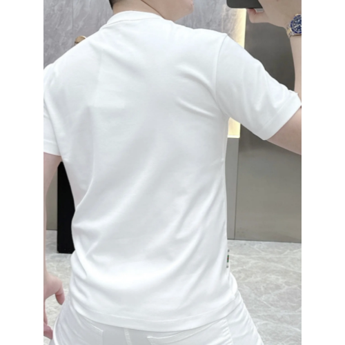 國潮標語人民萬嵗五星印花高級冰絲光棉短袖修身男T恤半袖ins上衣