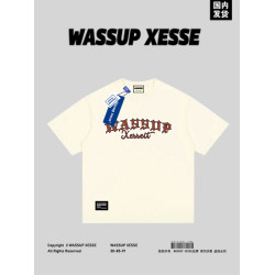 WASSUP XESSE夏季短袖男t恤2025新款重磅簡約休閒寬松圓領打底衫