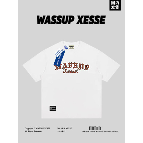 WASSUP XESSE夏季短袖男t恤2025新款重磅簡約休閒寬松圓領打底衫