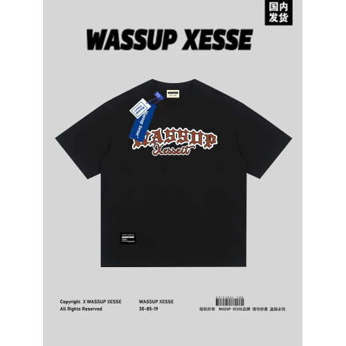WASSUP XESSE夏季短袖男t恤2025新款重磅簡約休閒寬松圓領打底衫