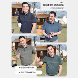啄木鳥冰爽涼感抗菌透氣珠地網眼男T恤POLO衫男士短袖夏季爸爸裝