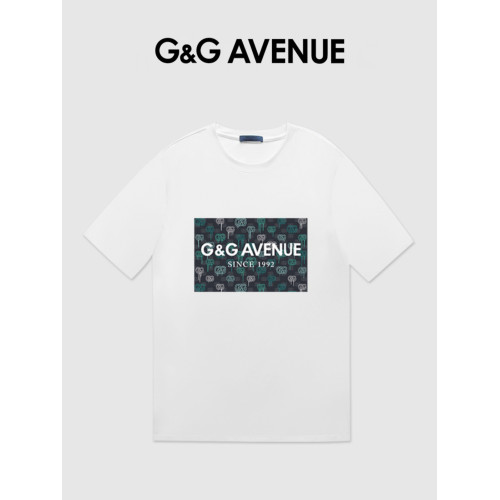 G&G AVENUE 夏季純棉短袖男t恤2024新款輕奢時尚寬松帥氣半袖體恤