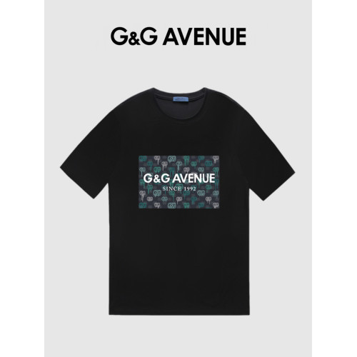 G&G AVENUE 夏季純棉短袖男t恤2024新款輕奢時尚寬松帥氣半袖體恤