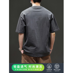 2025新款短袖男生夏季薄款休閒潮流寬松百搭帥氣純棉男T恤
