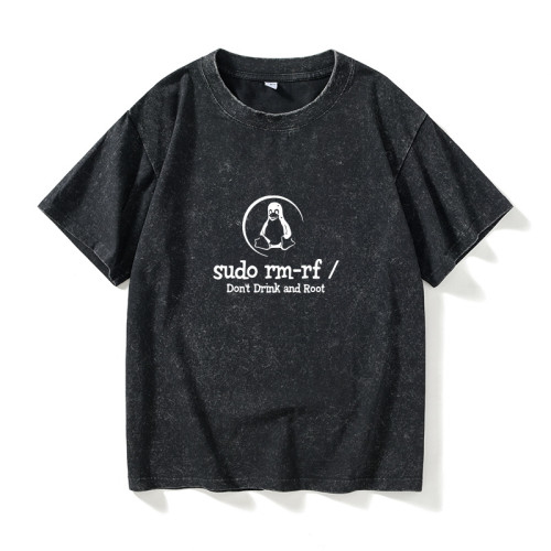 程序員Linux企鵞編程碼農極客 GEEK理工男T恤短袖新品衣服男女圓