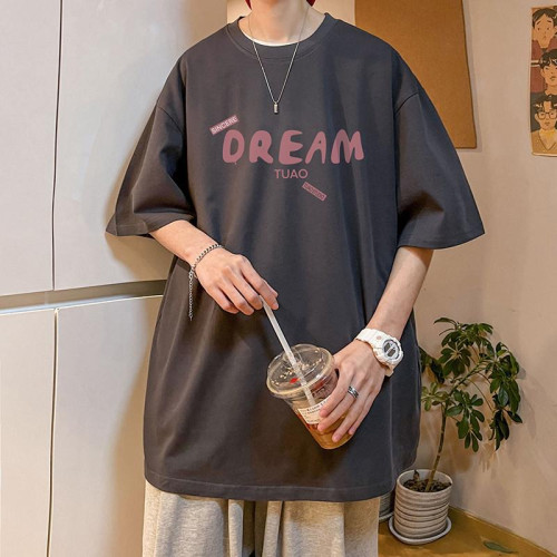 俄羅斯進口純棉短袖男t恤2025夏季新款潮流潮牌白色青少年打底衫