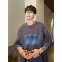 FOFWMODE方少男裝純棉大碼男t恤簡約短袖夏季寬松美式半袖體恤衫