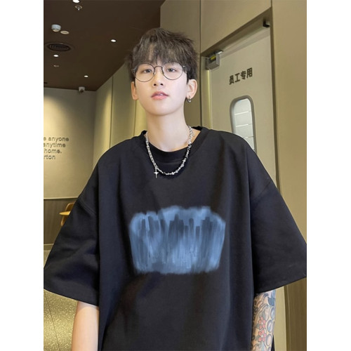 FOFWMODE方少男裝純棉大碼男t恤簡約短袖夏季寬松美式半袖體恤衫