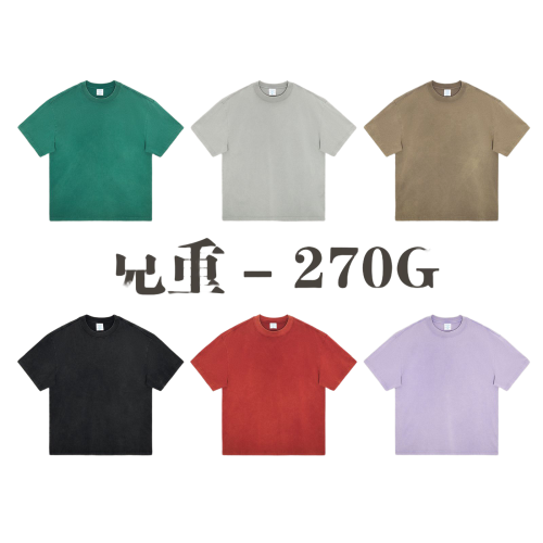 RS男裝|春夏270G重磅水洗鹽炒做舊短袖歐美復古潮牌短袖t恤男T恤