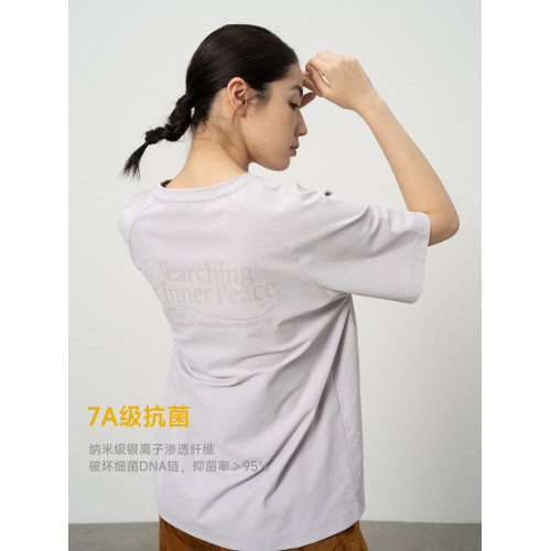 CONTRAFIEND春夏圓領舒適輕薄吸溼速乾戶外男T恤抗菌寬松印花短袖