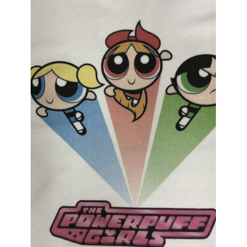 美潮THE POWERPUFF GIRLS 飛天小女警短袖重磅寬松洗水做舊男T恤