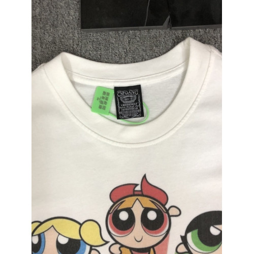 美潮THE POWERPUFF GIRLS 飛天小女警短袖重磅寬松洗水做舊男T恤