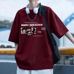 240g重磅純棉復古潮牌夏季美式印花寬松短袖上衣T恤大碼衣服男t恤