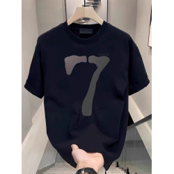 高級重磅短袖男t恤2025新款夏季潮牌百搭印花圓領上衣服休閒體恤