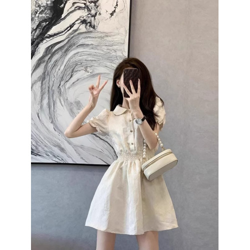 歐洲站夏季女裝2025年新款高級感氣質小裙子小個子收腰連衣裙洋氣